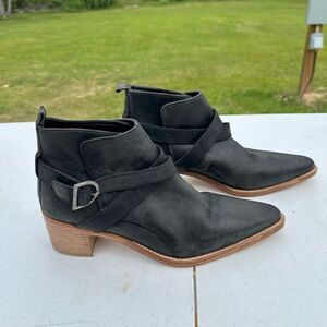 Free People Black Leather Ankle Boots